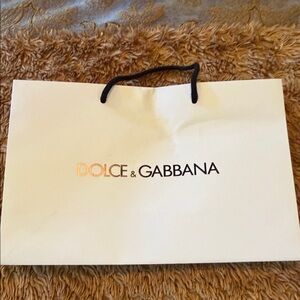 Dolce & Gabbana Cream Shopping Tote with Black Rope Handles